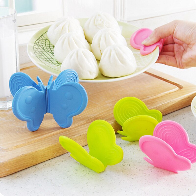 Butterfly Heat-insulating Tray Clip Silicone Anti-scalding Tray Holder Oven Thickened Hand Guard Bowl Holder W118