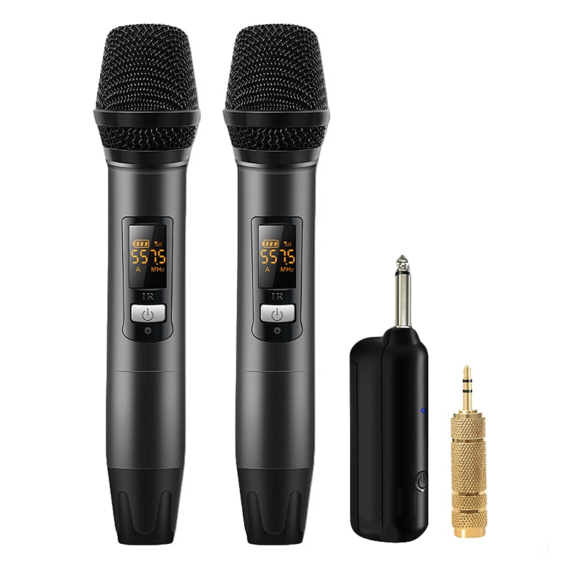 Wireless Microphone System with Receiver for Amplifier Mixer Speaker Desktop Bus o: Default Title