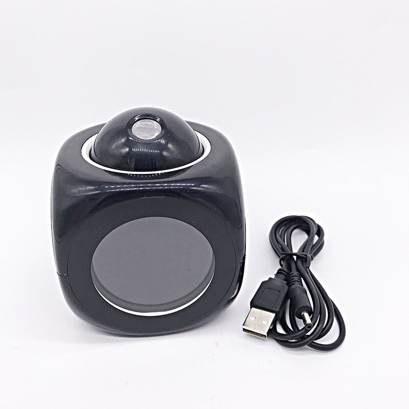 Multifunctionele Projectie Wekker, Led Projectie: black-usb