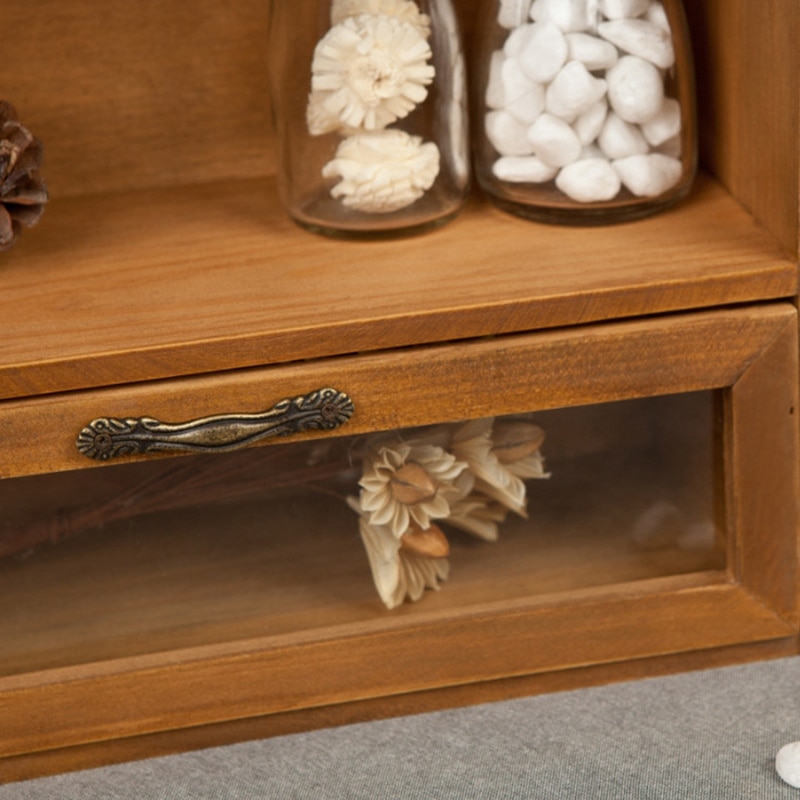 Bois armoire boîte organisateur rangement verre tiroir Vintage finition rangement rétro finition boîte de rangement 30x12x24cm