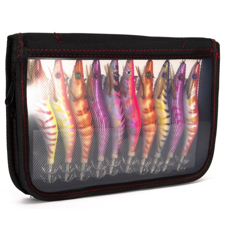 Lot d&#39;appâts pour la pêche, pack de leurres pour attraper des poissons comme les calamars, les poulpes, les seiches, les crevettes, yeux 3D, 10 pièces