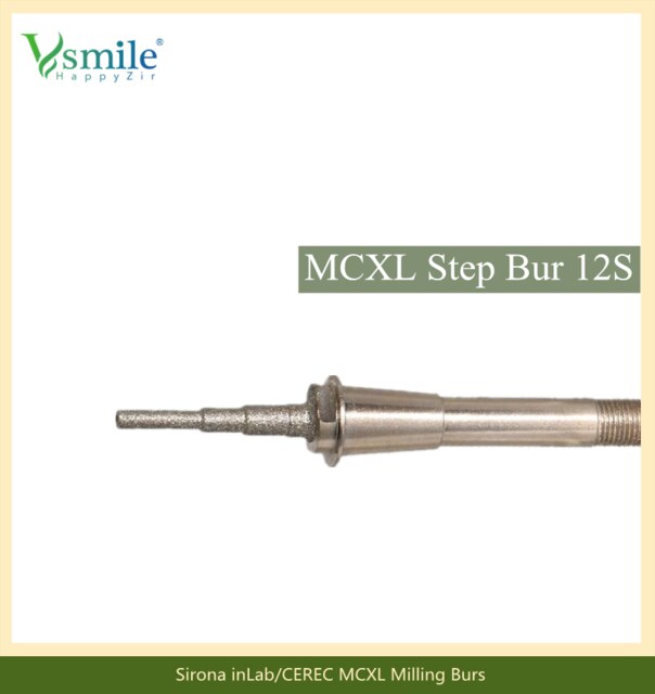 Fraises de fraisage Sirona inLab/CEREC MCXL adaptées à Sirona Cerec MCXL pour le fraisage de la céramique de verre: Step Bur 12s