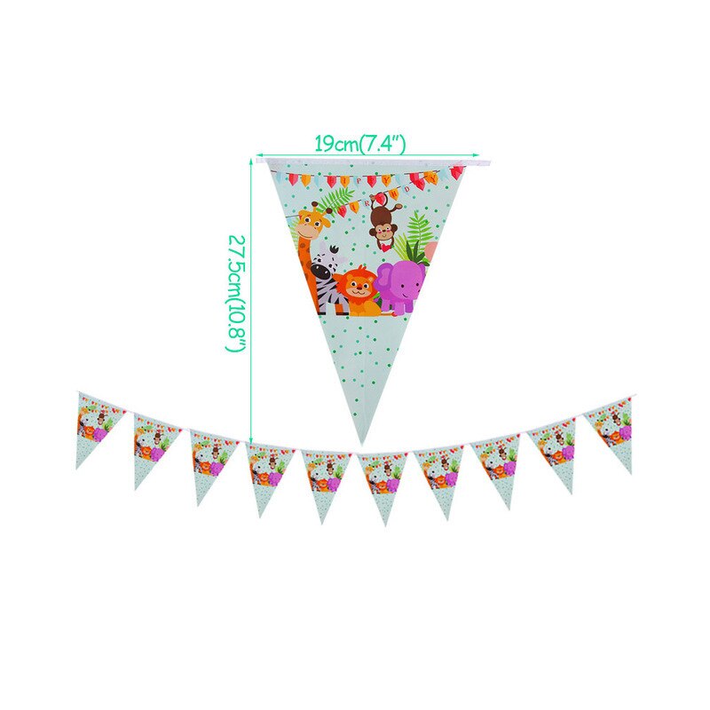 Zoo Party Verjaardag Producten Lion Jungle Papier Plaat Cup Bos Decoratie Huishoudelijke Food Grade: pennant