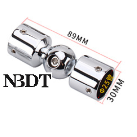 2Pcs Shiny Polished Stainless Steel Chrome Brass Glass Hanging Clamp Wall Flange Shower Cabinet 25mm Top Rod T Adjustable Elbow: Brass Universal