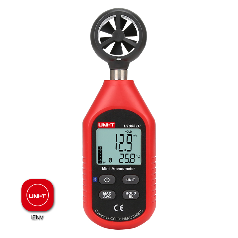 Anemómetro Bluetooth UNI-T Mini Digital, probador de temperatura, viento máximo medido 0,1 m/S, velocidad de arranque 30 m/S