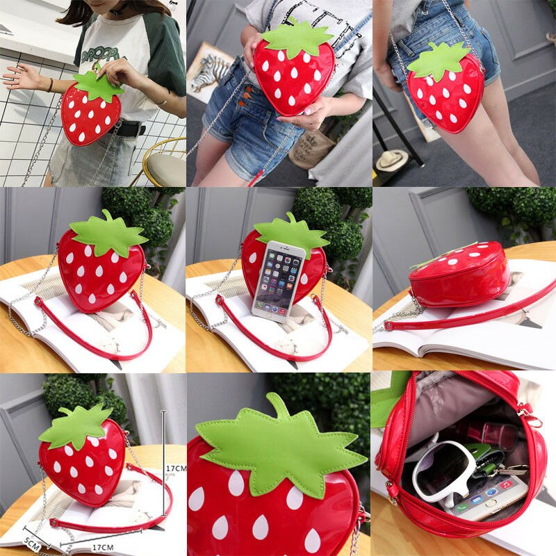 Zomer Verse Vrouwen Meisje Leuke Vruchten Pu Lederen Handtassen Schoudertassen Dames Mini Tote Messenger Satchel Crossbody Tassen 7 Stijlen