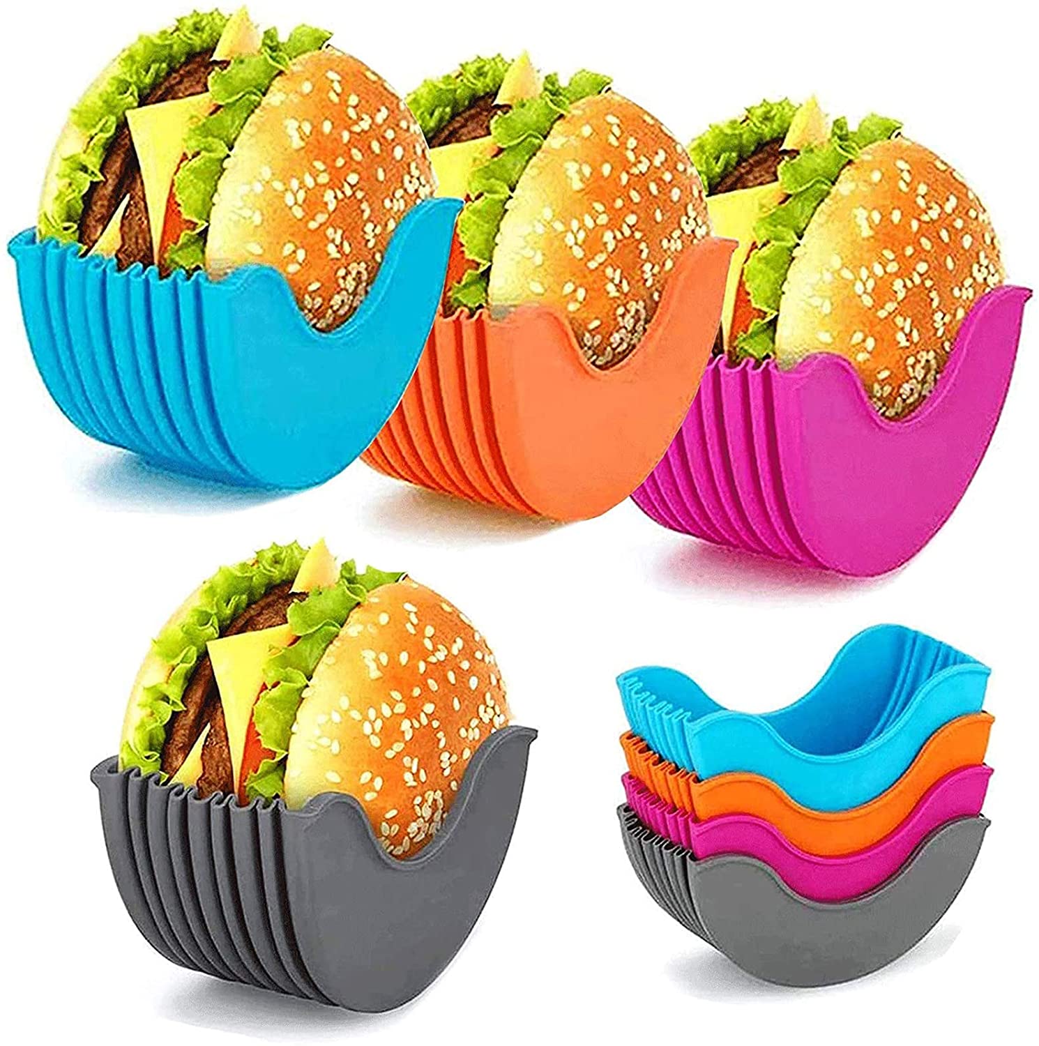 Porte-Burger réutilisable en Silicone, 1 pièce, étagère, outils pour hamburgers, support fixe, boîte de rangement, accessoires de cuisine