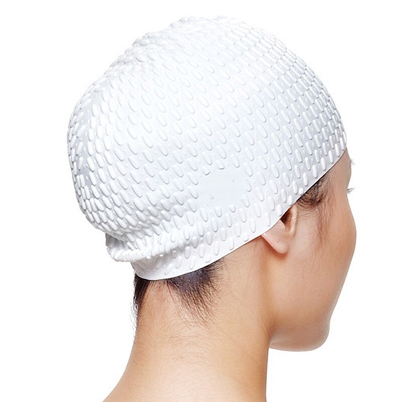 Gorros de natación elásticos 3D impermeables para hombre y mujer, gorro de natación de pelo largo, cubre gorro hueso del oído, para piscina, para adultos