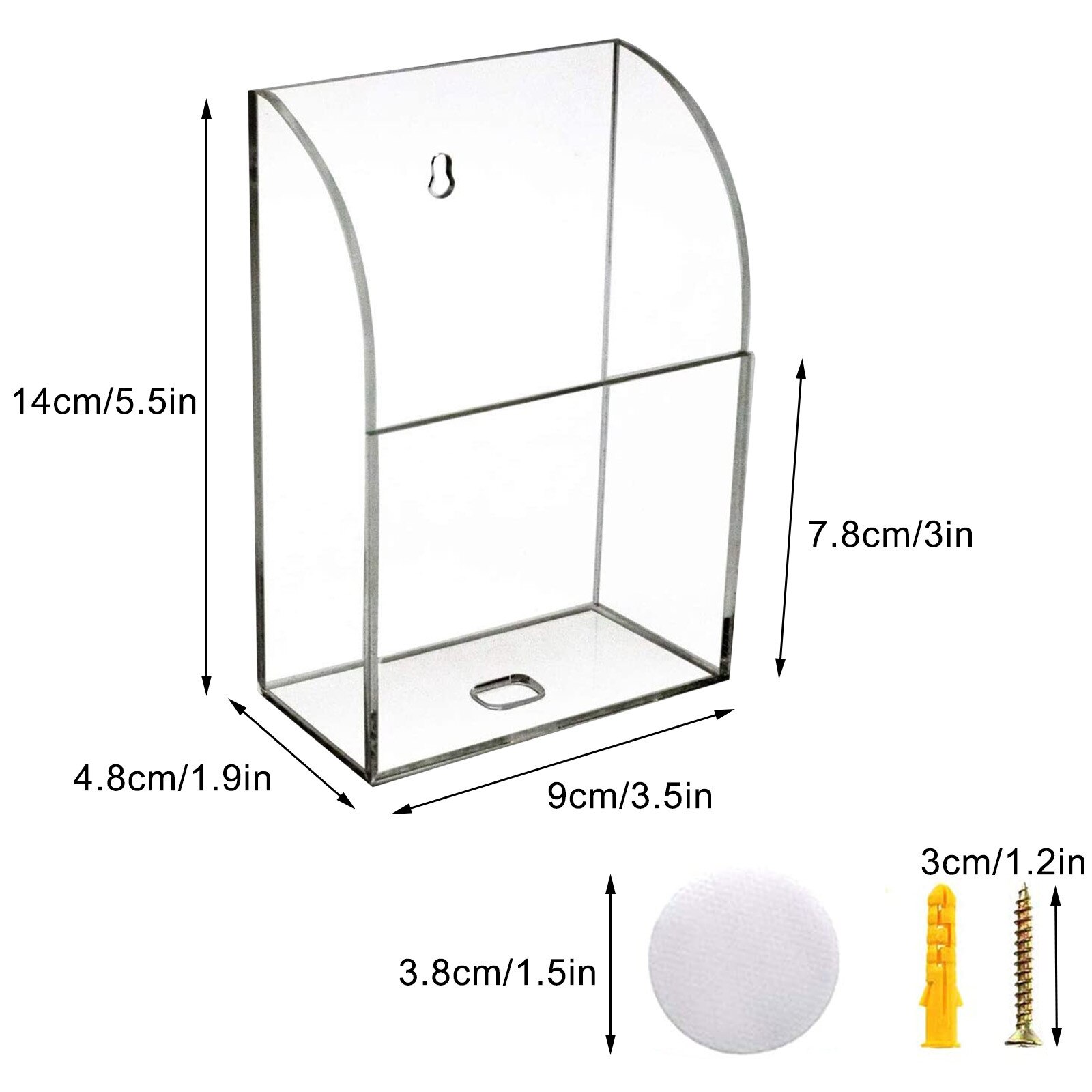 25# 4 Boxes Transparent Acrylic Desktop Conditioner Holder Remote Control Holder Organizer Storage Box Holder Case Wall Mount