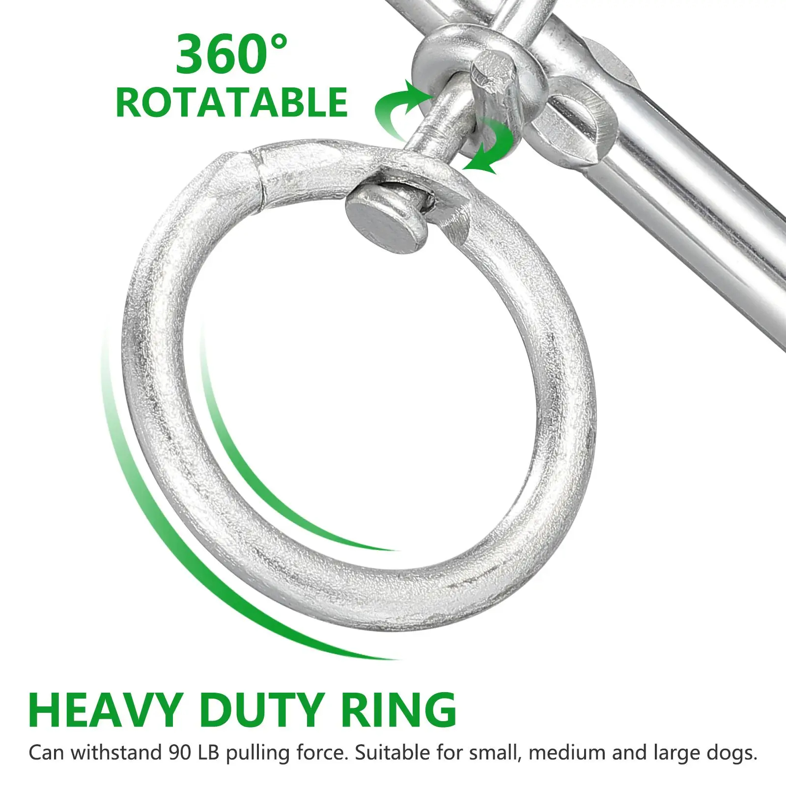 Piquet d'attache pour chien, grands piquets pour chiens, pile fixe, laisse au sol, câble en fer robuste