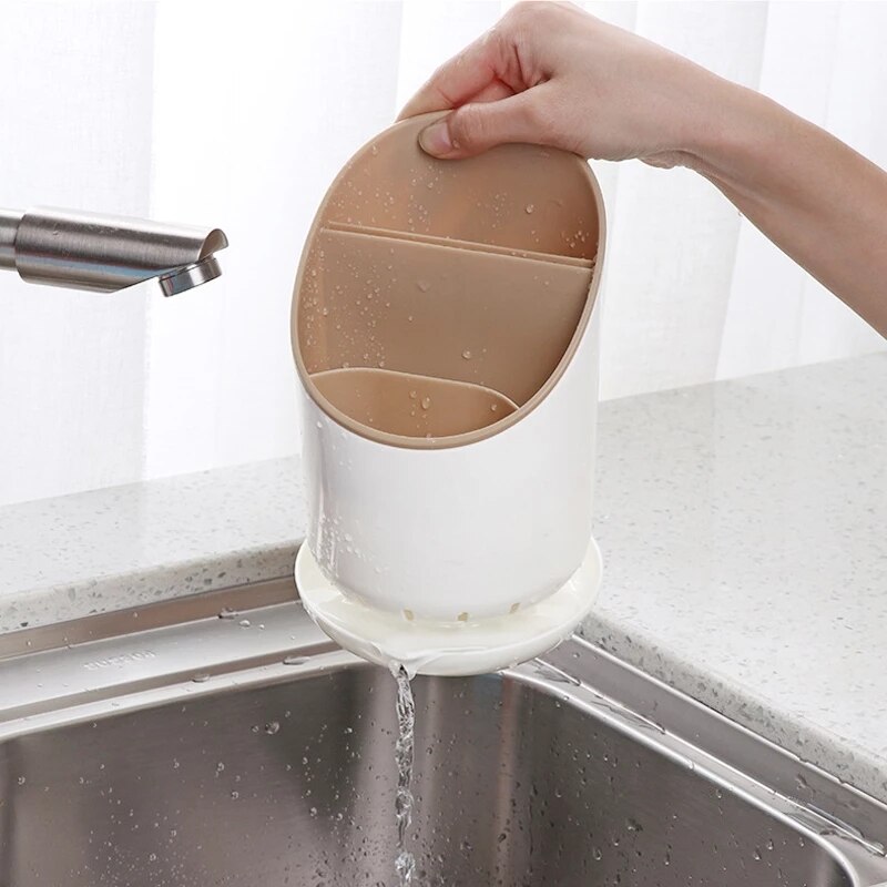 Bestek Opslag Houder Bestek Afdruiprek Container Droogrek Antislip Servies Mes Lepel Vork Opbergdoos Keuken Organizer