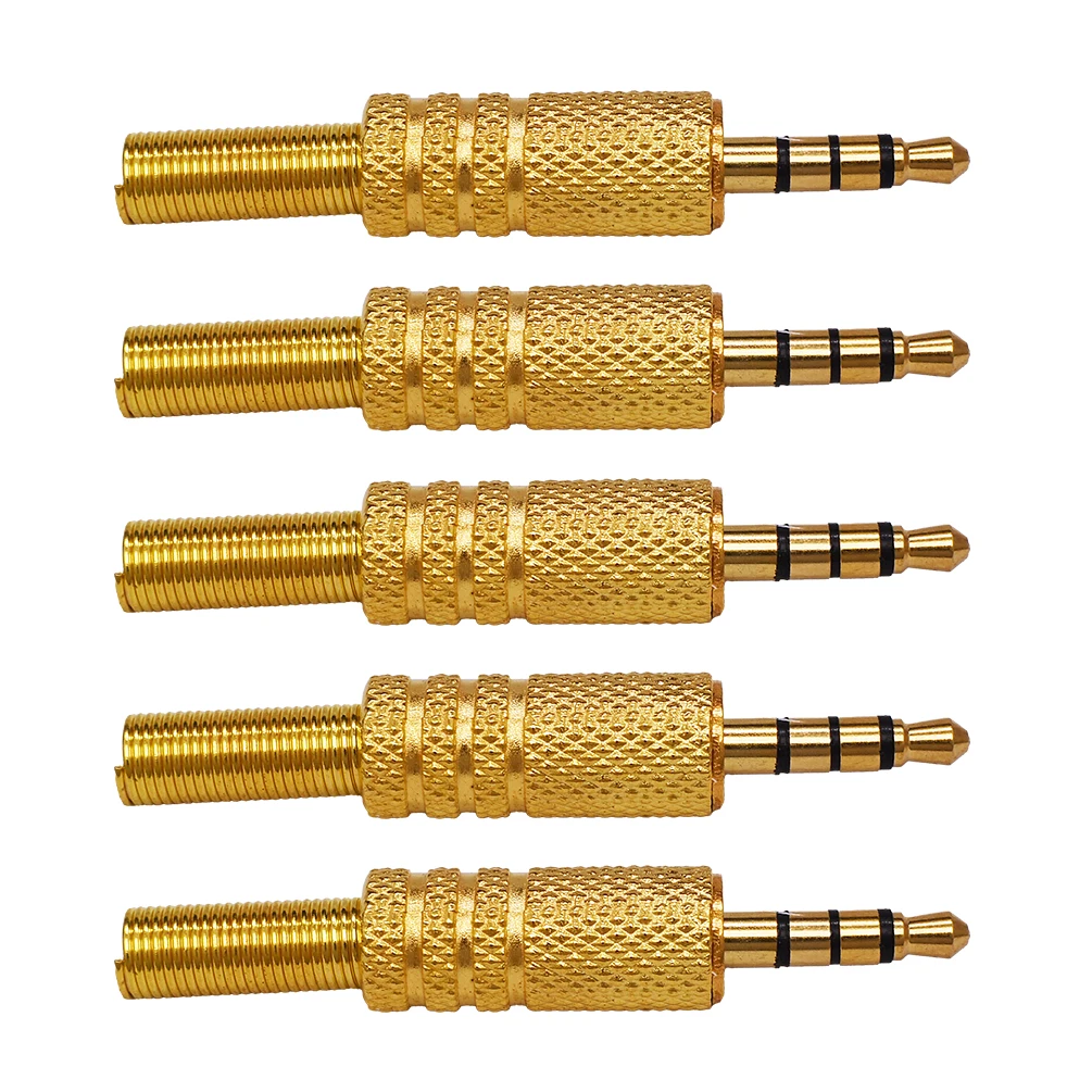 Set di adattatori audio da 5 pezzi: spine placcate in oro da 6,35 mm a RCA/3,5 mm, alloggiamento in metallo, blocco a vite, audio Hi-Fi per microfono/ampli/altoparlante: Arancione