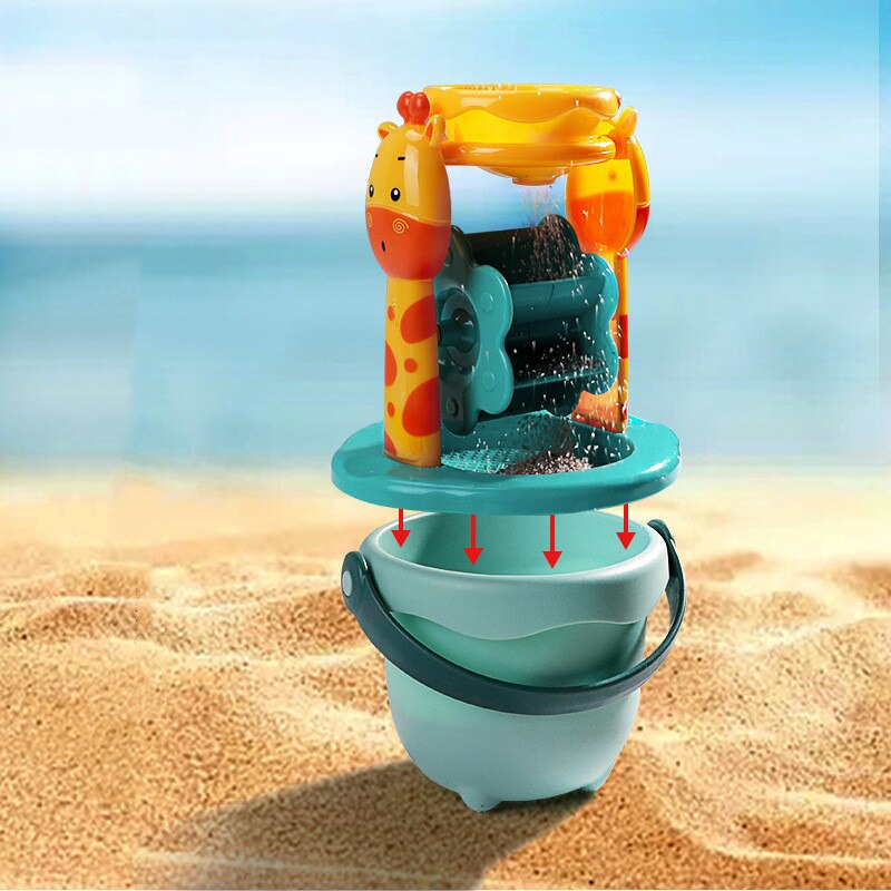 Giocattoli da spiaggia per bambini Kit da 7 pezzi strumento per scavare la sabbia estiva per bambini con pala gioco d'acqua gioco Set di giocattoli da esterno Set per ragazze da ragazzo