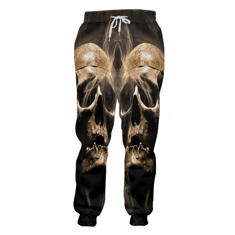 3D imprimir pantalones Smog cráneo pantalones hombres pantalones ropa informal estilo Hip Hop hombres/mujeres Pantalones Pantalón Pantalones: XL