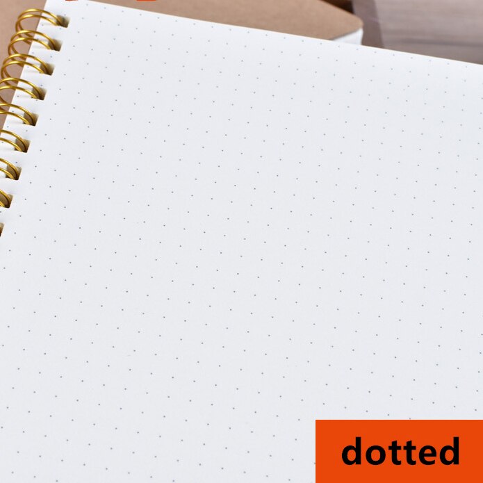 A5 Notebook Kraft Grid Dot Blank Drawing Daily Weekly Planner Agenda Book Time Management School Supplies: D