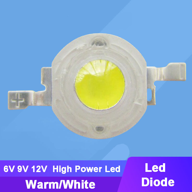10 Uds 6V 9V 12V 1W 3W 5W diodos LED blancos cálidos pieza de lámpara de luz