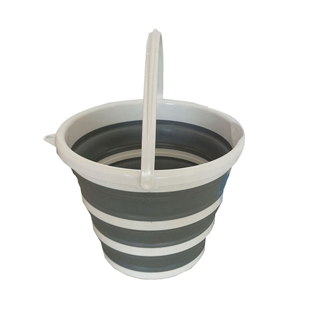 Cubo plegable de 3L/5L para pesca, cubo para coche, lavado exterior grueso de PP, suministros de pesca, Camping, baño portátil, cocina: 3L Gray