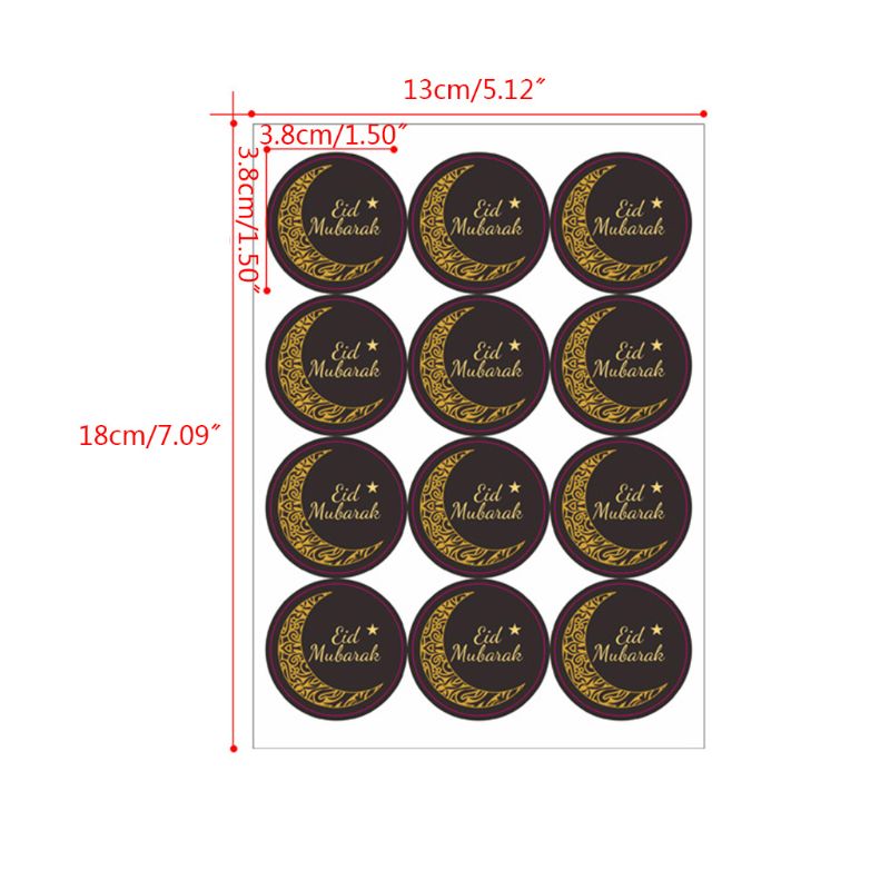 120Pcs Ramadan Stickers Eid Mubarak Geschenkdoos Label Papieren Zak Seal Sticker Ramadan Kareem Decoratie Baby Fotografie Stickers