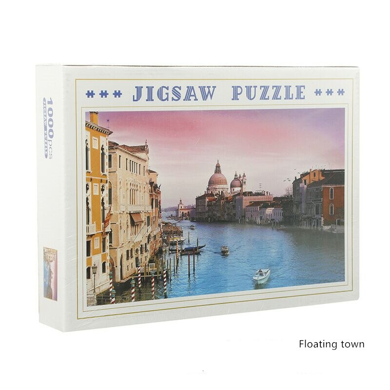 Landscape Jigsaw Puzzle with Picture Puzzle 1000 Pcs Mini Paper Assembly Puzzle Toys for Adults Children Educational Games Toys: Floating town