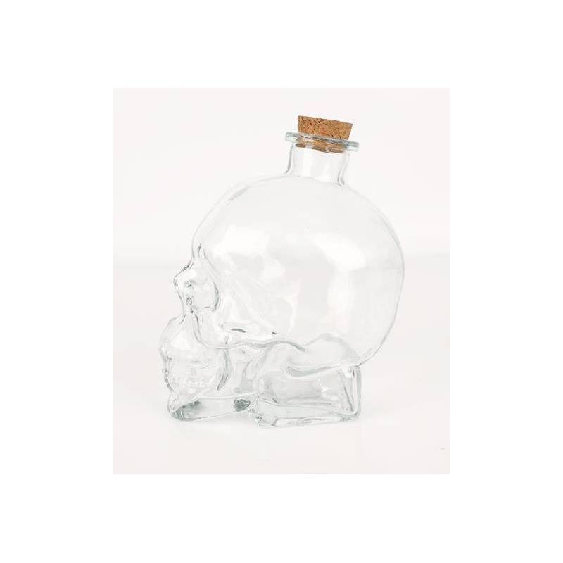 Carafe tête de mort avec 2 verres