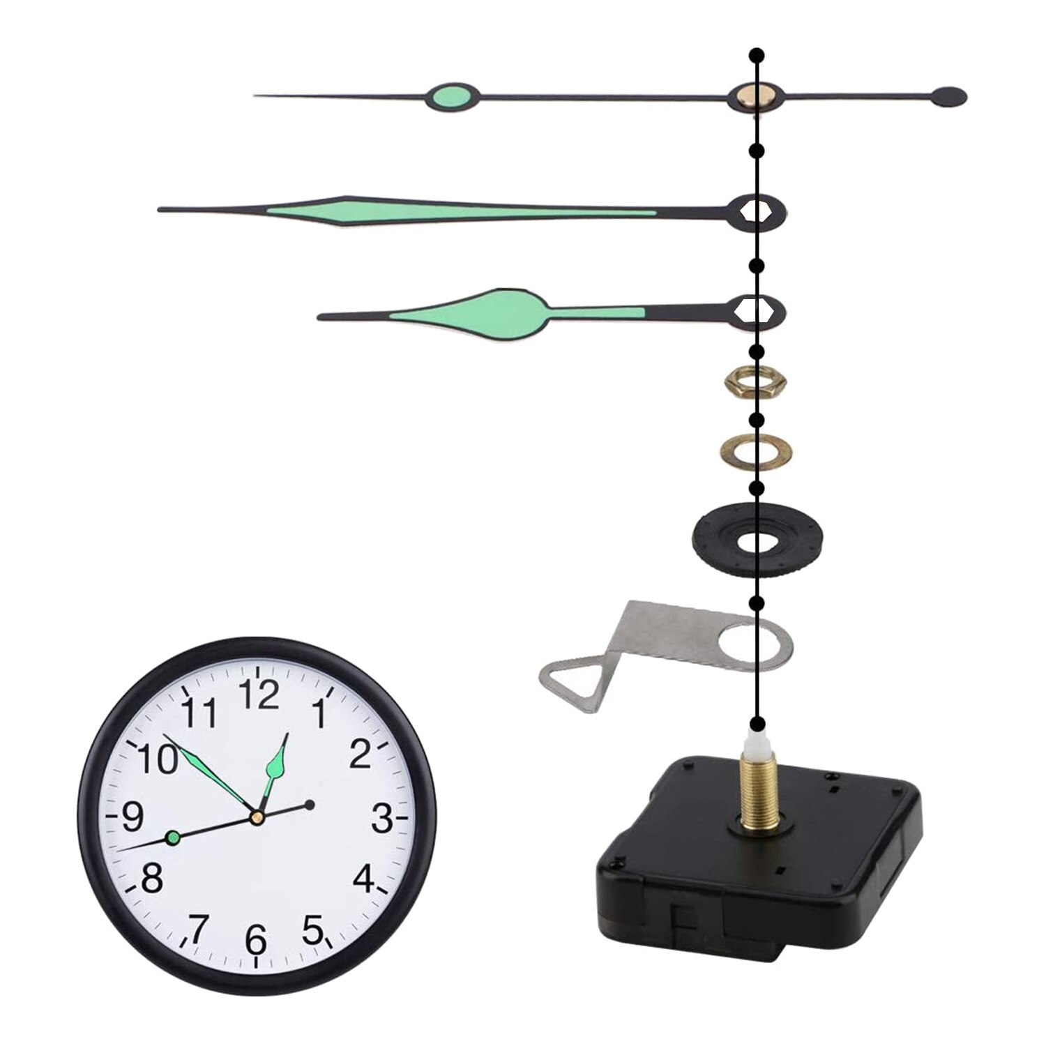 Uhr Hände Und Motor- Bausatz Uhr Mechanismus Ersatz Mit 7 Paar Hände DIY Quarzuhr Bewegung Reparatur Teile Bausatz