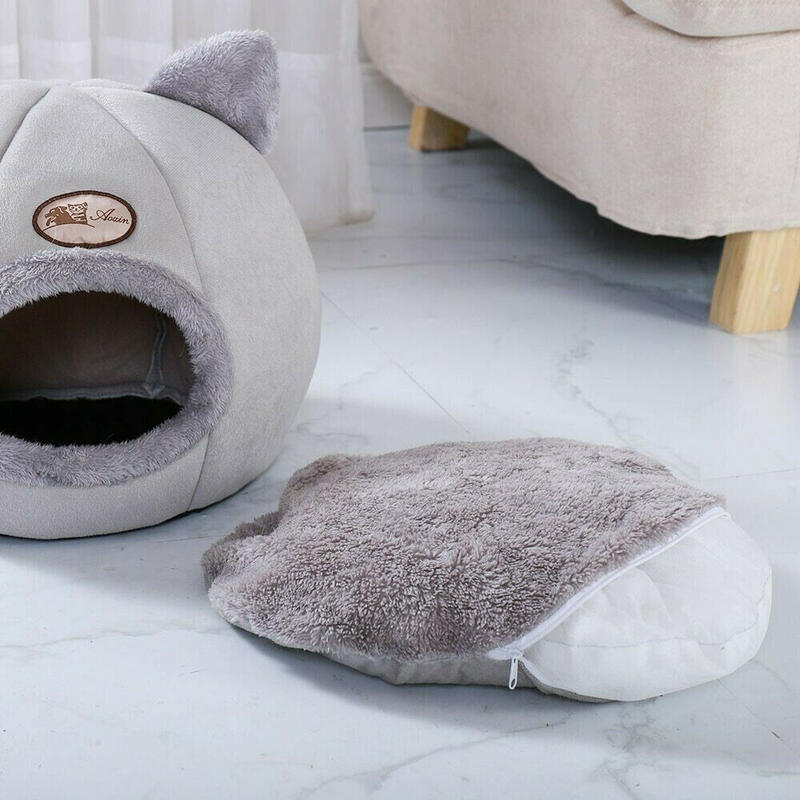 Cama cueva para gatos, casa acogedora para interiores, para perros, gatitos, iglú, Comodidad para dormir profundo, perrera cálida para invierno