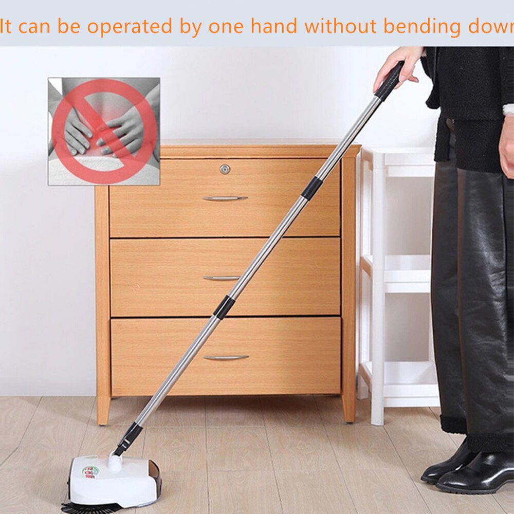 Automatische Veegmachine Machine Hand Push Magische Bezem En Stoffer Set Dweilen Machine Rvs 3 In1 Household Cleaning Tools