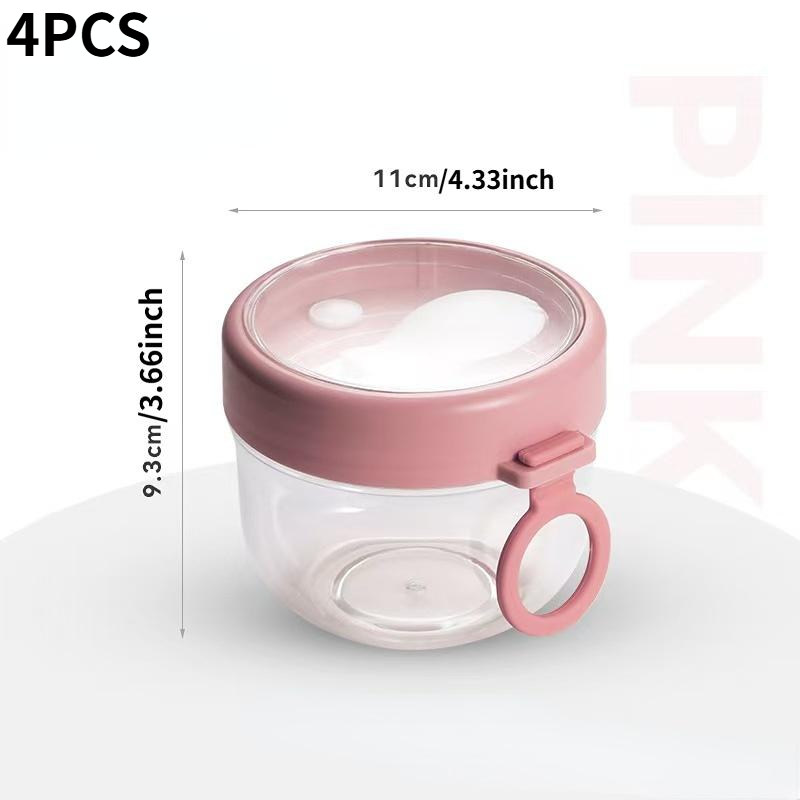 Portable Breakfast Cup with Leak-Proof Lid, Overnight Oats Bowl with Spoon, Microwave Safe Salad Bowl, Yogurt Cup, Milk Bottle: PURPLE