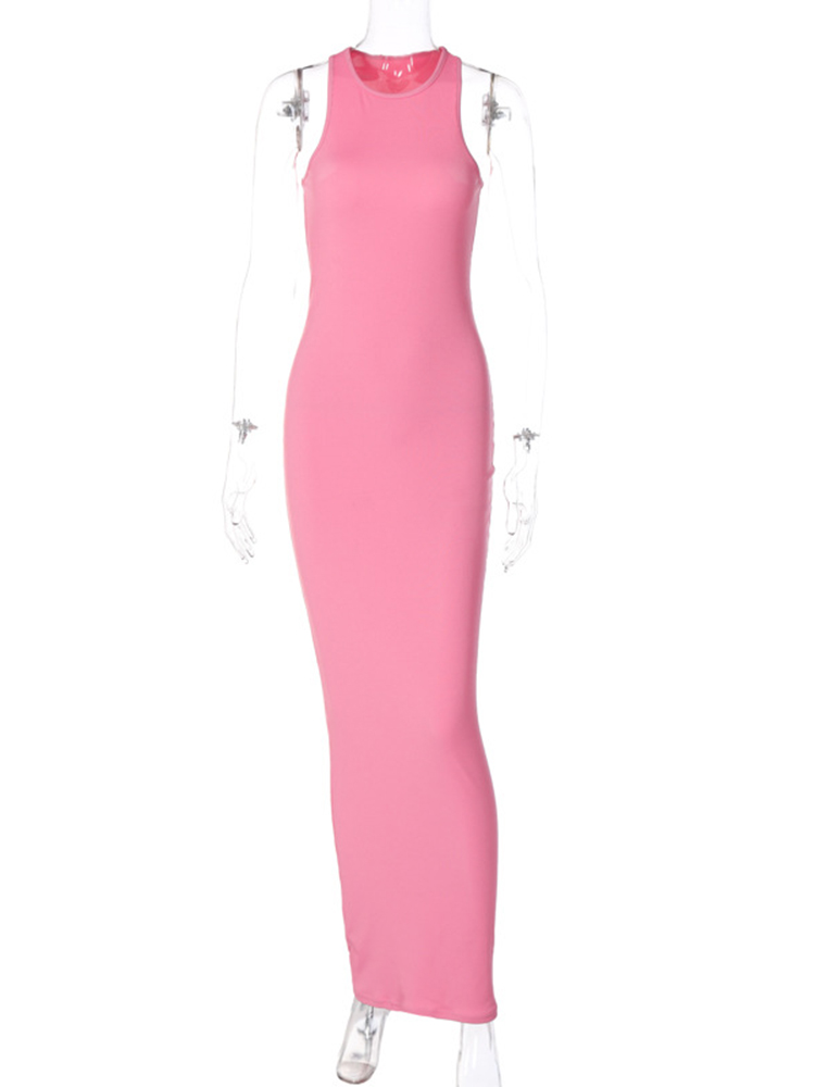 Hugcitar ribbede sexede  y2k- pak ærmeløse bodycon maxikjoler til kvinder klub fødselsdagsfest streetwear outfits