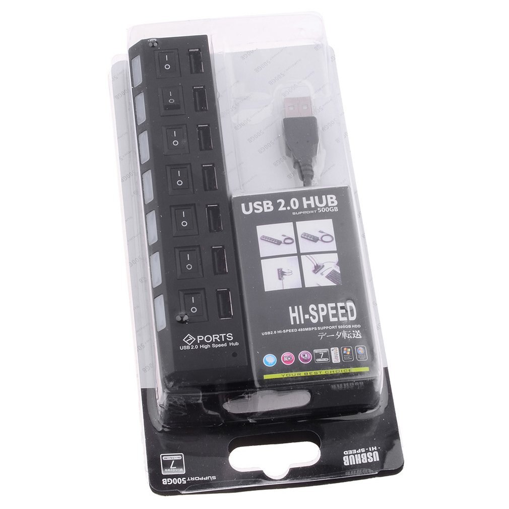 Multifunctional 7-port Switch Usb 2.0 Hub Hub One Drag Seven Hub Binding Solution U2hb19