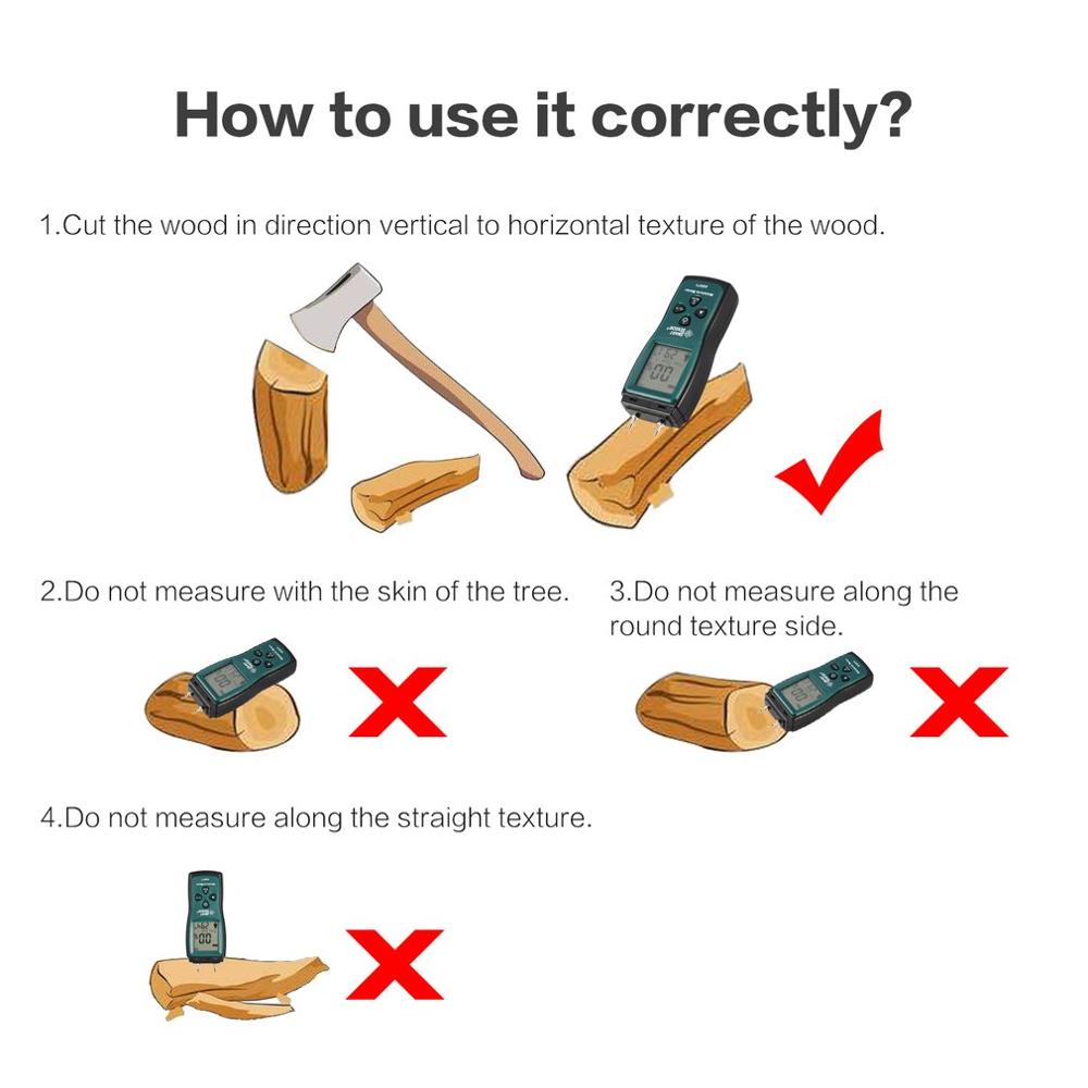 Wood Moisture Meter Humidity Tester Timber Damp Detector paper digital Moisture Meter Test wall moisture analyzer Range 2%~70%