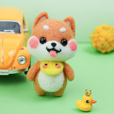 Jiwuo Wool Felt Kit Needle Felting Kit Animal Pet Doll for Needle Material Bag Pack for Beginner Non Finished Wool Felt Package: 6