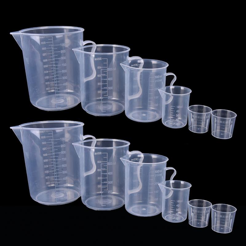 20/30/50/100/250/300/500/1000ml måttkopp plast tillbringare hälla pip yta kök verktyg leveranser
