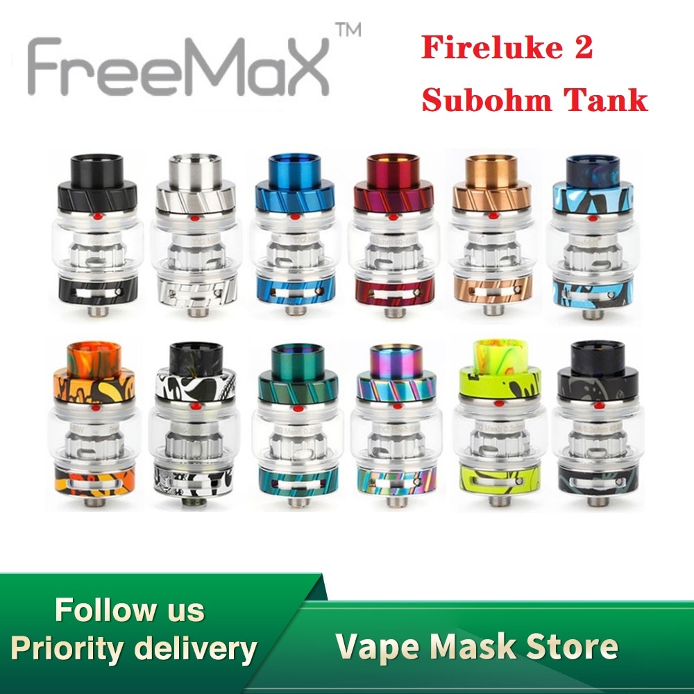 Original Freemax Fireluke 2 Subohm Tank 2ml/5ml Capacity with TX1 & TX2 mesh coil slide-to-open top fill vs Dead RDA