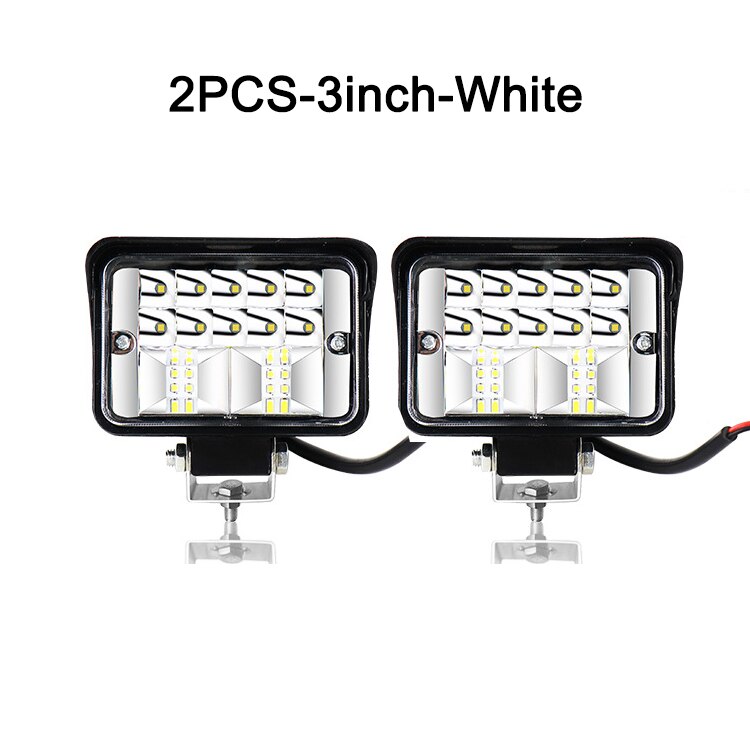 Nlpearl valopalkki/työkevyt kuorma-autot led työvalopalkki tulvapistevalo työvalot autoihin maastotraktori vene 4 x 4 12v 24v: 2 kpl -3 tuuman valkoinen