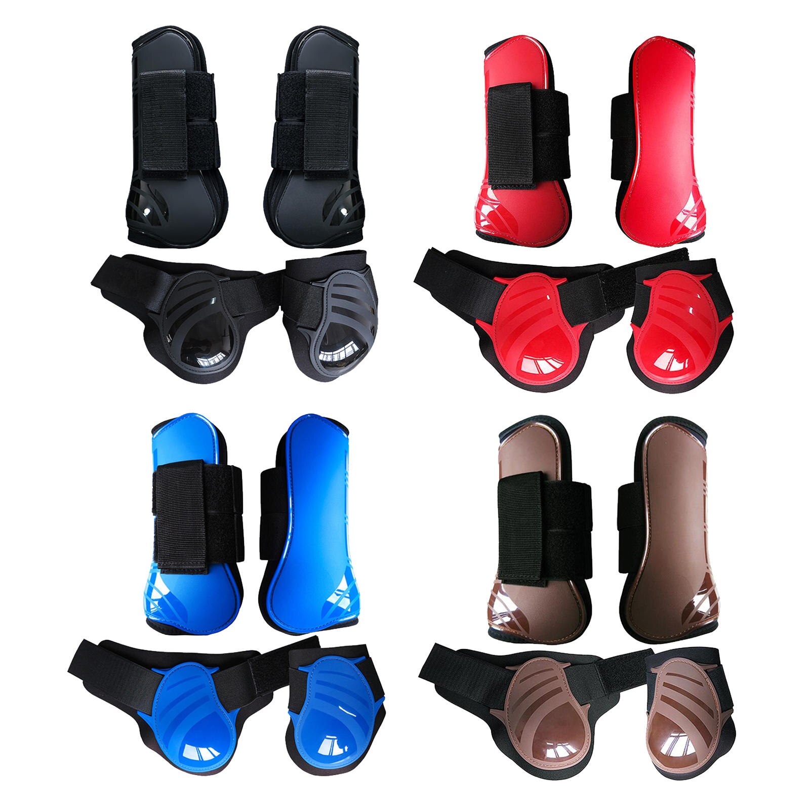 Horse Leg Protection Boots Wrapping Set of 4, Front Fetlock and Tendon Boots for