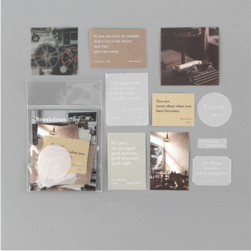 Vanyi 30 kpl/ instagram kraft kortti bullet journaling scrapbooking eurooppalainen maisema materiaali paperi tuoreet sanat lomokorttien teko: A
