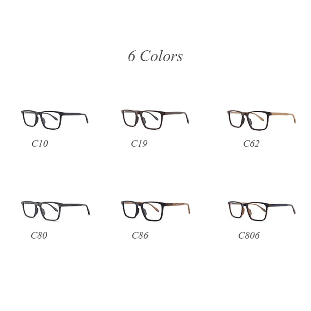 HDCRAFTER Optical Prescription Glasses Frame Men Wood Myopia Progressive Eyeglasses Frame Clear Transparent Spectacles Eyewear