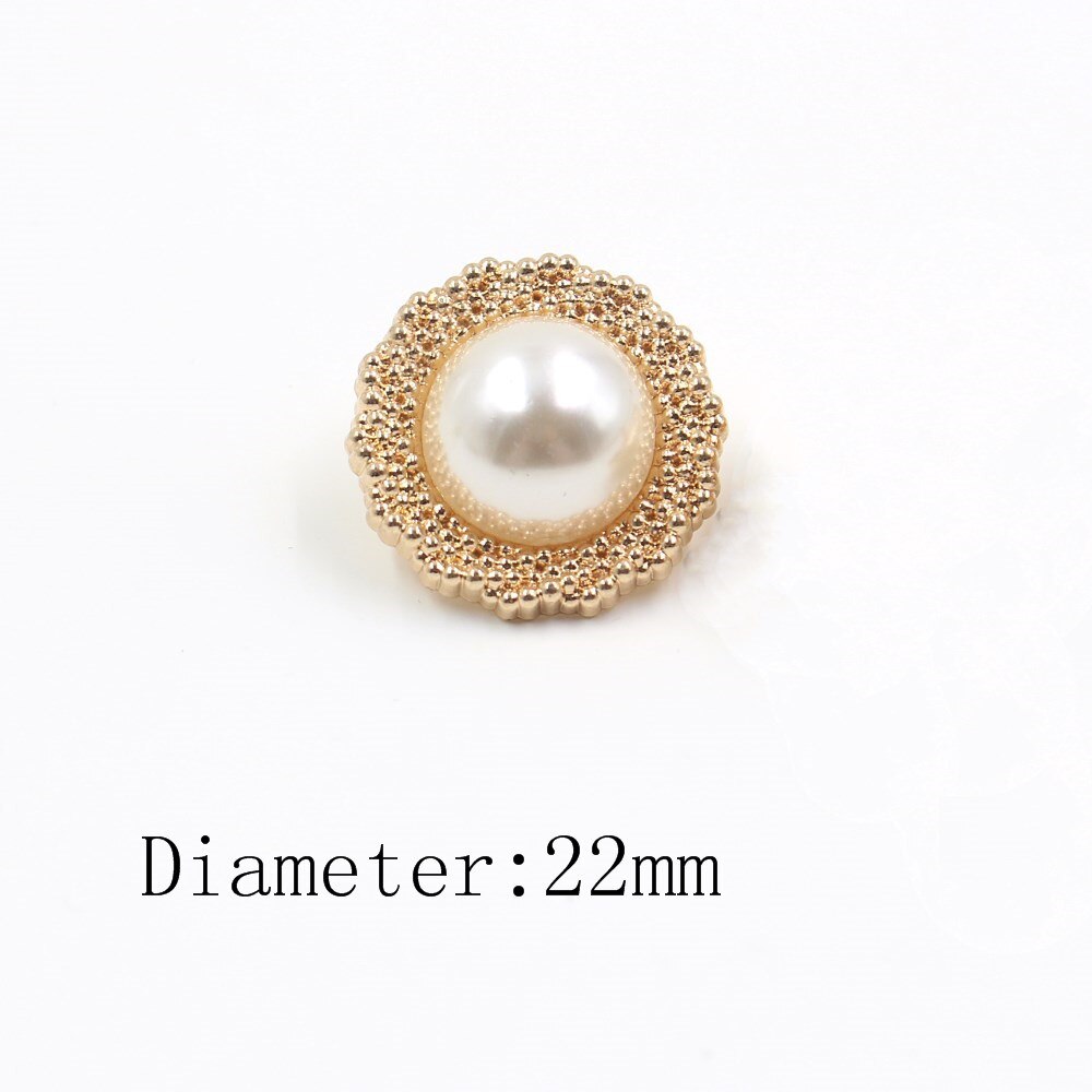 22mm 25mm 10 stk/parti perle metal knapper guld sweater frakke dekoration skjorte knapper tilbehør diy a -19512-471: A -19512-474