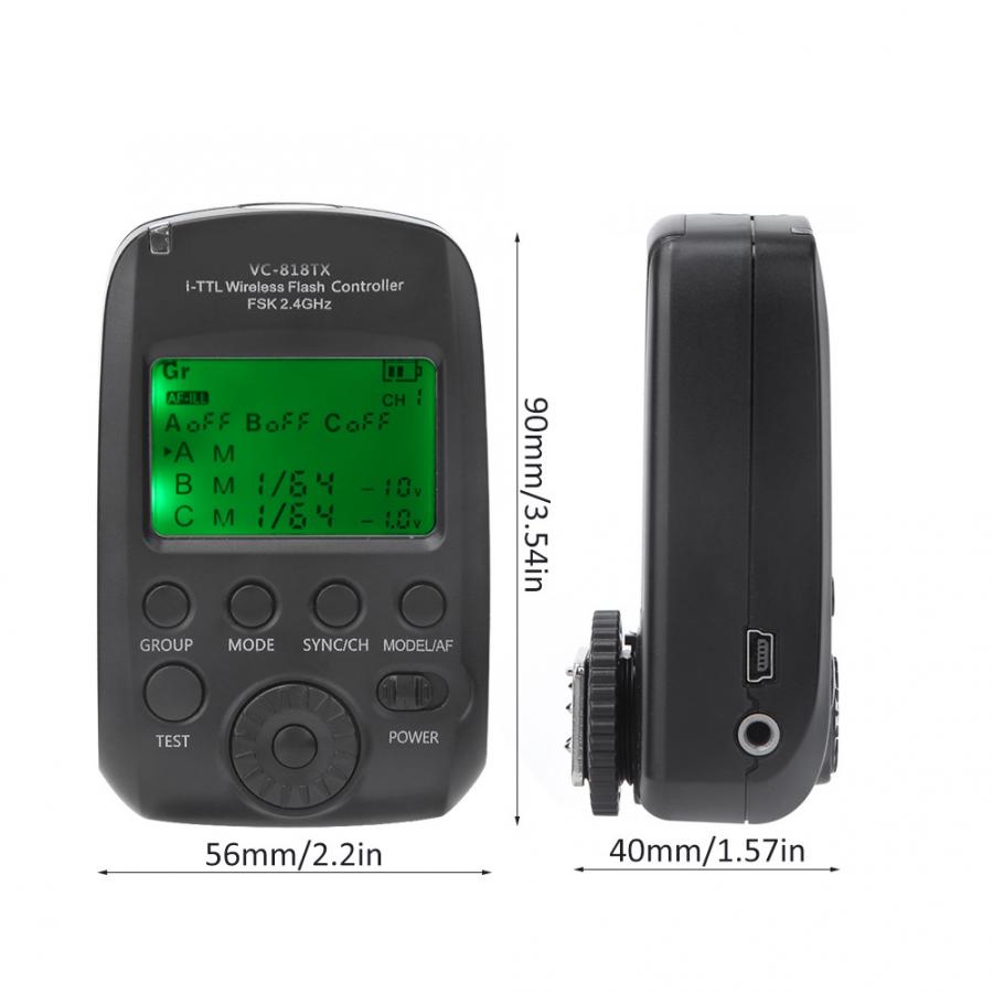 remote shutter VISICO VC818TX ITTL High Speed Sync Flash Trigger 2.4G