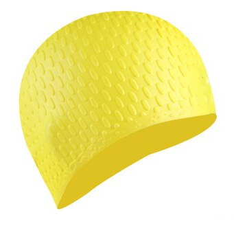Elastyczny silikon wodoodporny, długi ochrona uszu włosów basen kąpielowy sporty wodne czepek Waterdrop kapelusz dla mężczyzn kobiety dorośli: YELLOW
