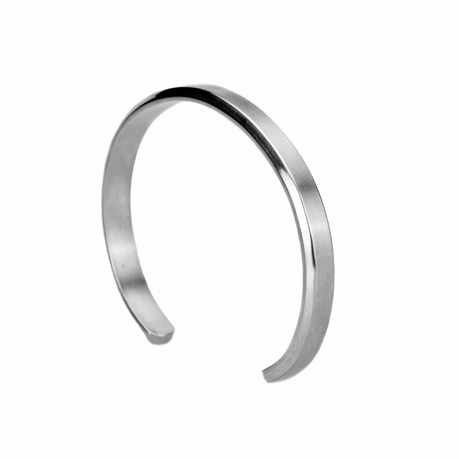 Rustfritt stål armbånd mansjett armbånd armbånd menn armbånd måke armbånd geometriske enkle design smykker: Sølv