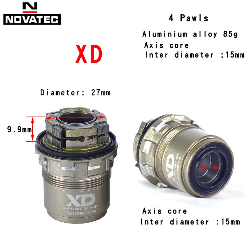 Novatec kassetthus xd xdr aluminiumslegering  al7075 4 pal 11 12 -trinns frinav for  d792sb d792sb d772sb d412sb baknav: Xd 11 12s