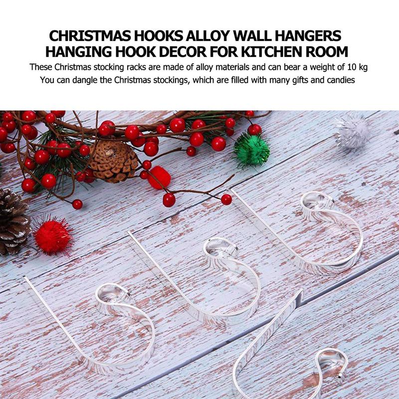 Metalowe haczyki w kształcie litery S haczyki świąteczne aluminiowe wieszaki na ścianę hak robić zawieszania wystrój choinki uchwyt robić kuchni