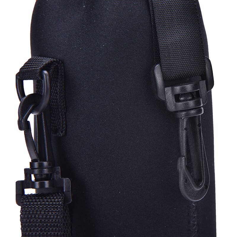 Funda grande para botella de agua de 1000ML, bolsa con correa de neopreno, portador de botella de agua, bolsa aislada, soporte para correa de hombro, color negro