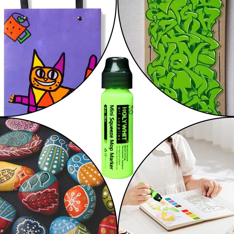 Graffiti maling tuscher fremhævning akrylmaling tusch 12mm/20ml genopfyldelige maling fluorescerende signaturpen graffiti maling