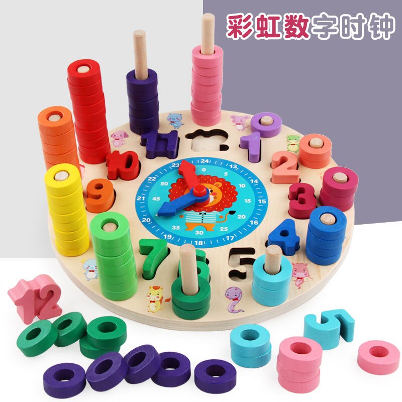 Montessori Educational Wooden Toys For kids Board Math Fishing Count Numbers Matching Digital Shape Match Early Education Toy: 8