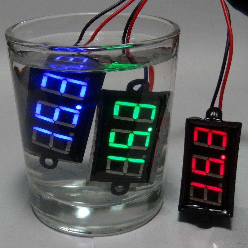 Waterproof 0.28 DC 3.5-30V Mini Digital LED Voltmeter Volt Meter F 12V Car Moto