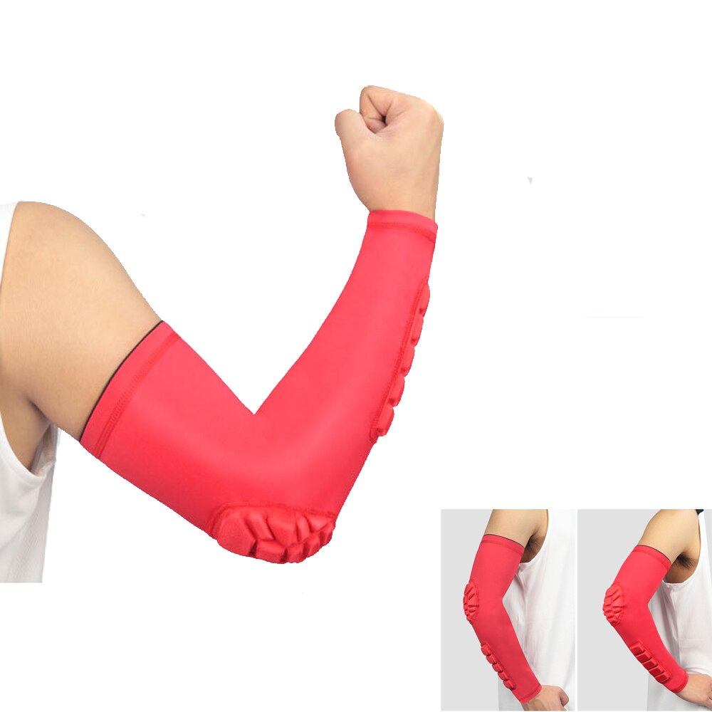 MTATMT 1Pcs Elbow Pads Compression Shooter Sleeves Men Women Arm Sleeve with Pad for Basketball Football Volleyball Baseball: Red / XL