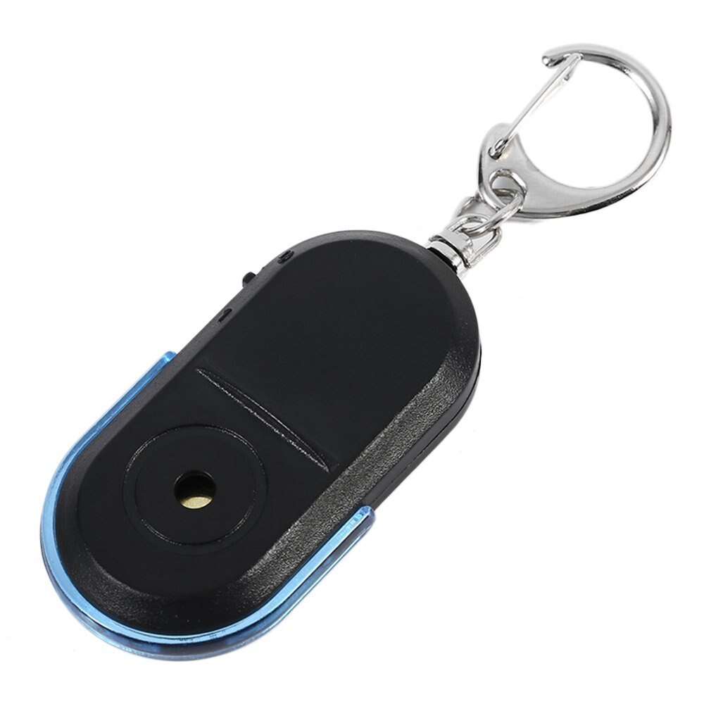Llavero portátil de tamaño para personas mayores, localizador de luz LED con alarma, silbato inalámbrico útil, localizador de sonido, antipérdida: blue